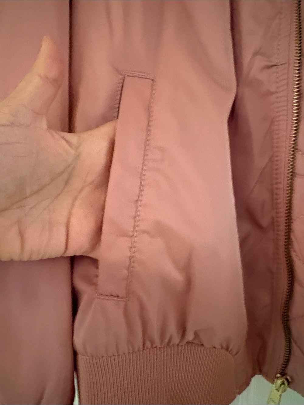 Old Navy Dusty Rose Bomber Jacket with Gold Hardware - Picture 6 of 9